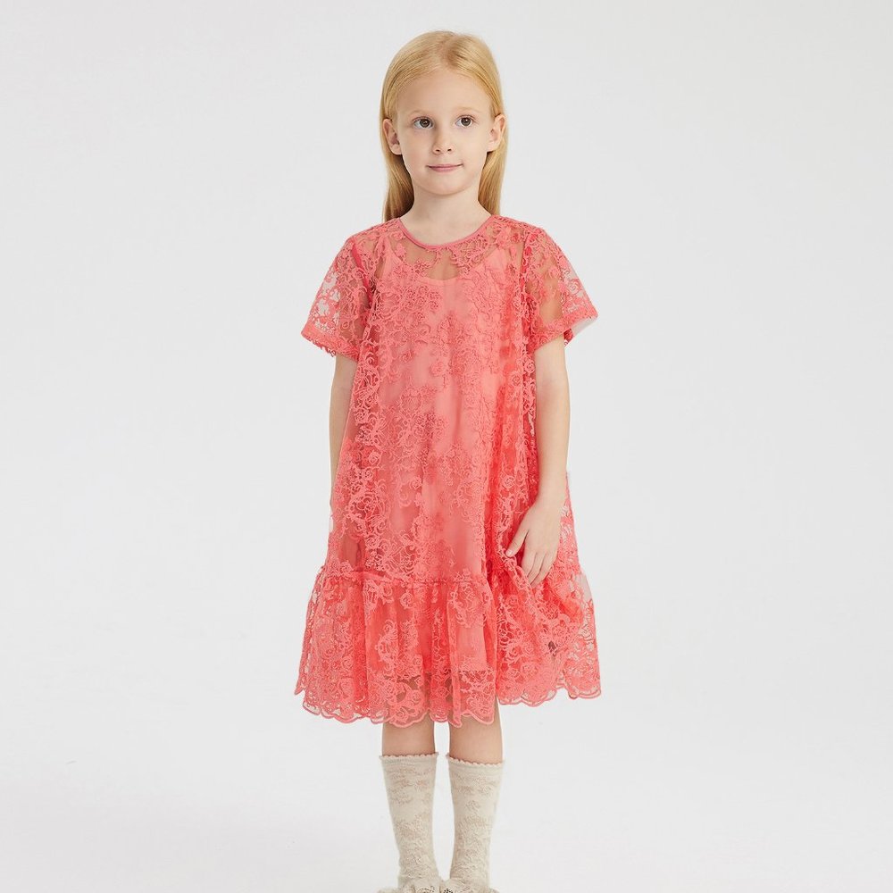 JNBY Lace Ruffle Bottom Dress